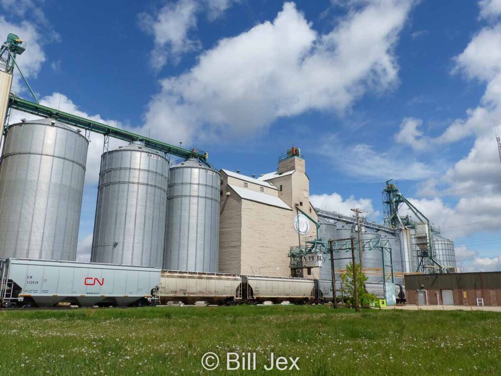 Grain elevator complex in Westlock, AB, June 2021.