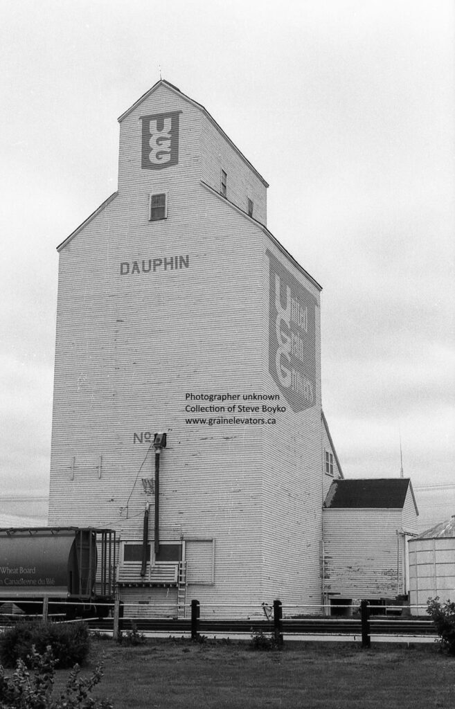 UGG grain elevator in Dauphin, MB, June 1980. Contributed by Steve Boyko.