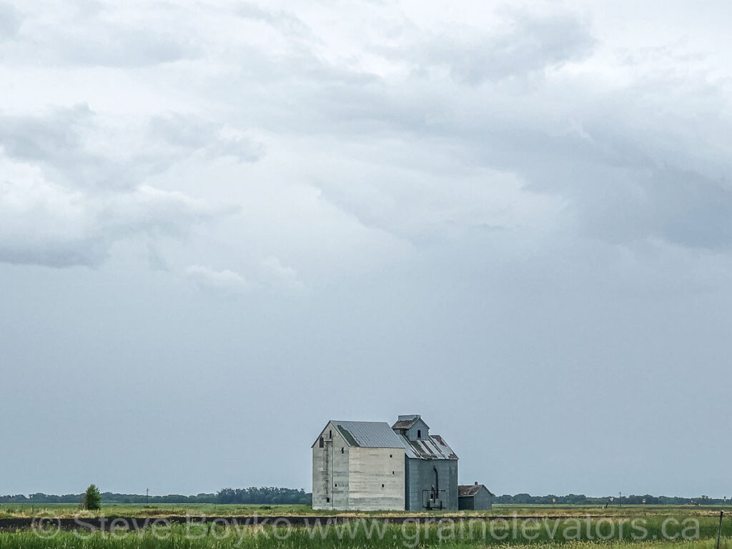 Grain elevator and sky in Pittsburgh, North Dakota, July 2022. Contributed by Steve Boyko.