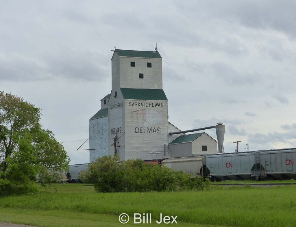 Grain elevator in Delmas, SK, June 2022. Contributed by Bill Jex.