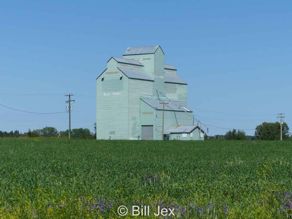 Grain elevator at Elk Point, AB, July 2022. Contributed by Bill Jex.