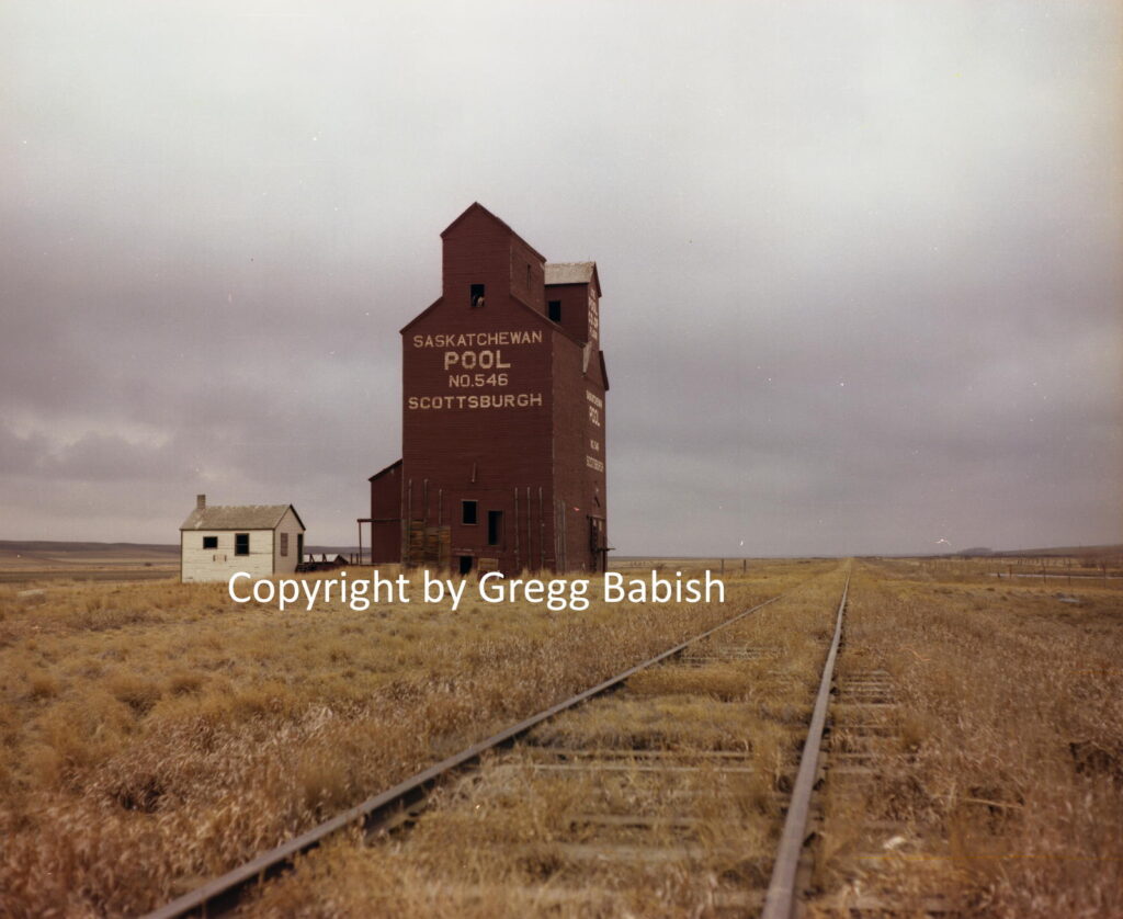 Brown grain elevator on the prairie