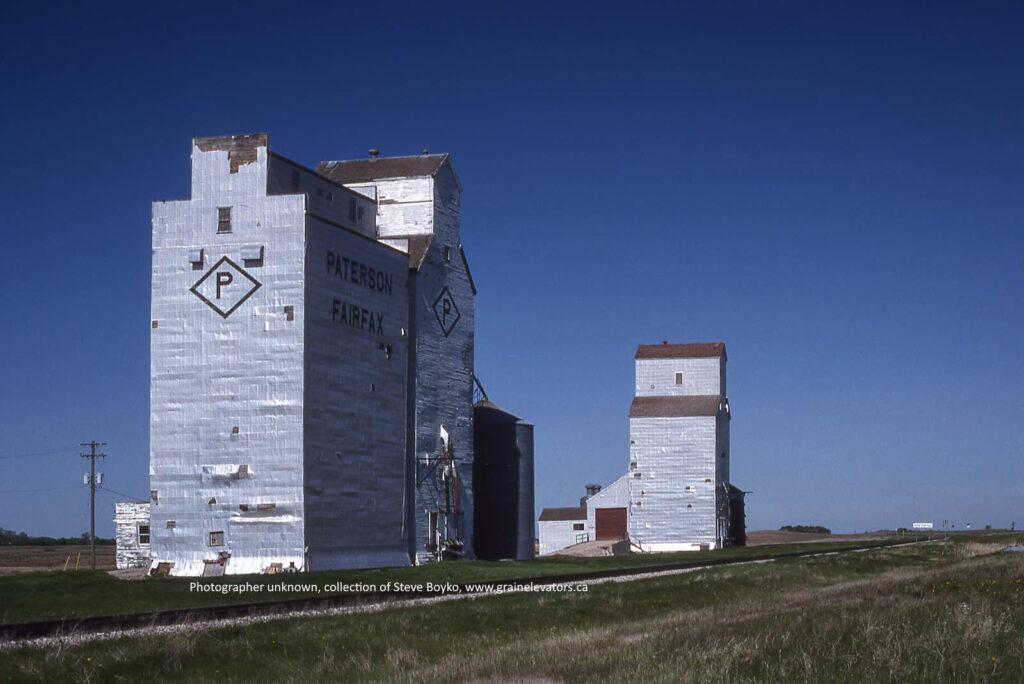 Wooden grain elevators on the prairie